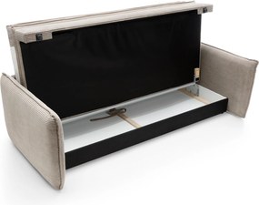 Masseno Sofa SCORZA z funkcją spania i pojemnikiem na pościel, Rozkładana sofa - Beżowy, POSO 03