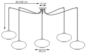 Nowoczesna lampa pięcioramienna typu pająk - D171-Zarrax