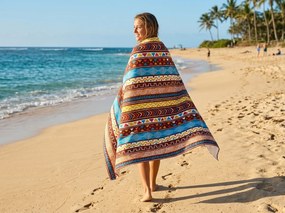 Ręcznik plażowy szybkowiążący XXL AZTECA kolorowy 150 x 210 cm, 100% mikrofibra