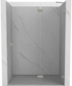 Mexen Lunar L drzwi prysznicowe uchylne prawe 135 cm, transparent, nikiel szczotkowany - 834L-135-000-97-00-P