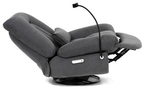 Elektryczny fotel z wbudowanym sterowaniem, szary