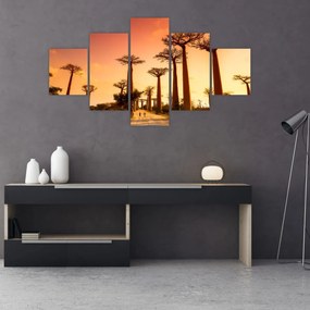 Obraz - Zachód słońca w Baobab Alley (125x70 cm)
