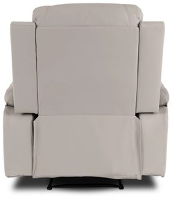Fotel Masujący BOX Rozkładany Wypoczynkowy z Podnóżkiem Szary Ekoskóra Nowoczesny
