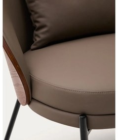 Brązowy fotel z imitacji skóry Eamy – Kave Home