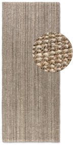 Dywan naturalny jutowy ręcznie tkany Boucle brązowo-szary 80 cm x 200 cm