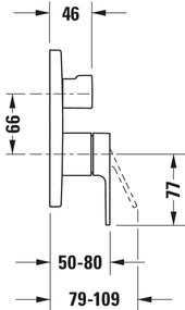 Duravit B.3 podtynkowa bateria prysznicowa z przełącznikiemMosiądz - chrom - 2 odbiorniki - Ø 17 cm