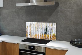 Panel szklany do Kuchni Jesień w Brzozowym Gaju