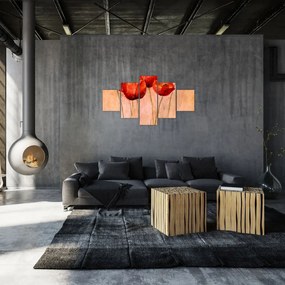 Obraz - Czerwone tulipany (125x70 cm)