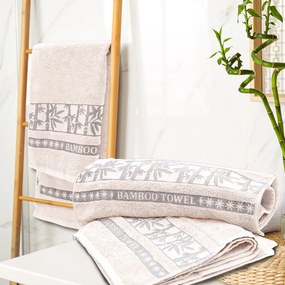 Bambusowy ręcznik BAMBOO 50x90 cm kremowy, 70% włókno bambusowe | 30% bawełna