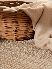 Dywan naturalny jutowy ręcznie tkany Boucle naturalnie złoty 160 cm x 160 cm koło