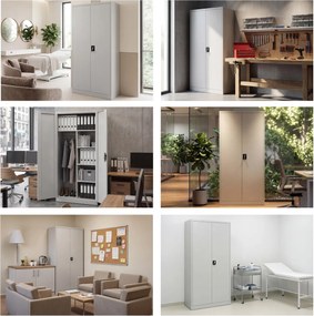 Szafa gospodarcza zamykana szara DAWID 900 x 1850 x 450 mm