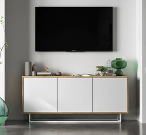 Trzydrzwiowa komoda w stylu loft Apollo 40 dąb wotan/biały
