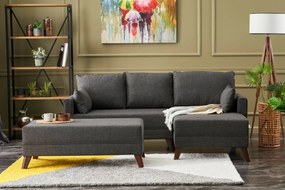 Narożna sofa rozkładana Bella Mini Right Anthracite