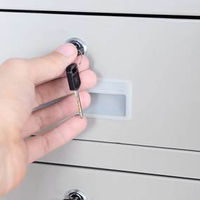 Szafa biurowa z gablotą szklaną Edmund 90x40x185 cm szara