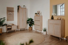 Szafka na buty z 3 półkami Bali z folią imitującą plecionkę