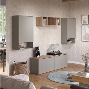 Ściana w salonie szary 80x40x50 wido