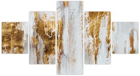 Obraz - Abstrakcja ze zotym (125x70 cm)