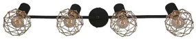 Lampa sufitowa na listwie cztery złote klosze - 41X V090 F0-H74
