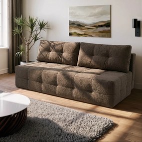 Sofa z Funkcją Spania MORANA Mocca Boucle Nowoczesna