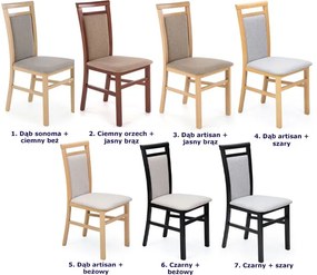 Klasyczne krzesło tapicerowane ciemny orzech + jasny brąz - Kensa 5X