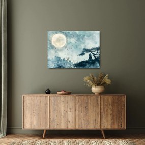 Obraz na szkle - Malowanie księżyca w pełni (70x50 cm)