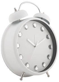 Karlsson 6019WH designerski zegar stołowy/budzikbiały, śr. 30 cm