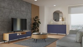 Komoda ryflowane fronty, szafki, KAMA 3D SLIM ARISAN GRANAT