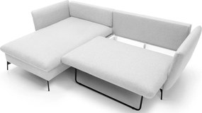 Jasnoszara kanapa narożna rozkładana z pojemnikiem K3-M49