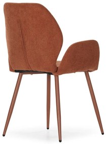 Tapicerowane fotele jadalniane zestaw 2 szt. w kolorze terakoty Ansu – Marckeric