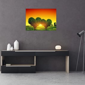 Obraz - Serce w koronach drzew (70x50 cm)