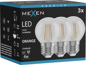 Mexen Vintis 3x żarówka filament LED E27, G45, 4W, 55 lm, orange - L156-E27-04XX-48x03