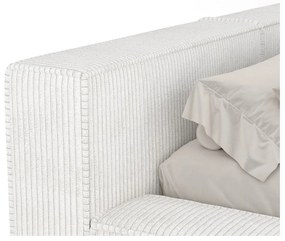 Kremowe tapicerowane łóżko dwuosobowe ze schowkiem ze stelażem 200x200 cm Voliera – Maison de Rêve