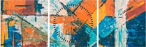 Obraz - Abstrakcja (z zegarem) (90x30 cm)