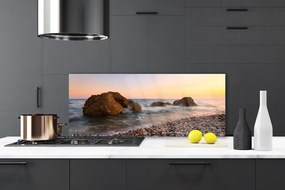 Panel Szklany Fale Rozbijające się o Klif