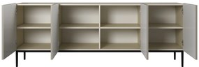 Komoda Nicole 200 cm na metalowych nogach - kaszmir / czarne nóżki