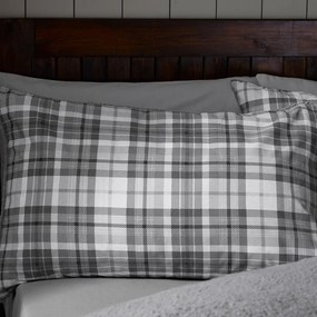 Szara pościel jednoosobowa z materiału sherpa 135x200 cm Cosy Sherpa Check – Catherine Lansfield