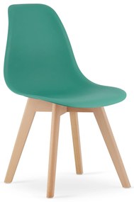 Zielone krzesło KITO z bukowymi nogami