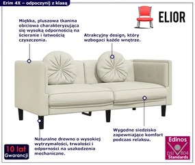 Kremowa stylowa sofa 2-osobowa z poduszkami - Erim 4X