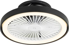 Inteligentny wentylator sufitowy czarny z LED i pilotem - Dave
