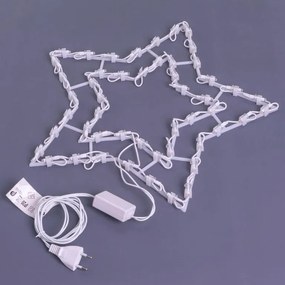 Świąteczna dekoracja LED w oknie - Gwiazda - 40 cm