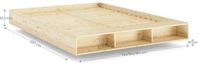 Łóżko dwuosobowe z litego drewna sosnowego ze stelażem 160x200 cm Merge – Karup Design