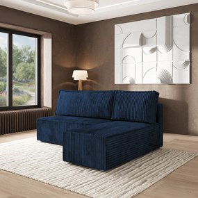 Masseno Narożnik BRISO z funkcją spania i pojemnikiem na pościel Narozniki L, Rozkładana sofa - Niebieski, TILIA 77
