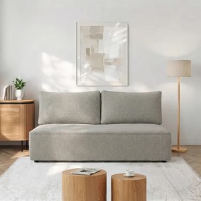 Sofa z Funkcją Spania MAVIA Szara Boucle Japandi