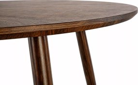 Okrągły stół Hestiano 110 cm w kolorze orzechowym z MDF i złotymi detalami do jadalni