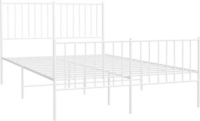 Białe metalowe łóżko małżeńskie w stylu loft 160x200 cm E7-P32
