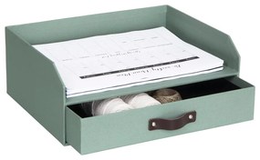 Zielony kartonowy organizer z szufladką/na dokumenty Walter Canvas Paper Laminate – Bigso