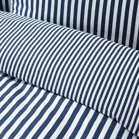 Ciemnoniebieska flanelowa pościel dwuosobowa 230x220 cm Stripe – Catherine Lansfield