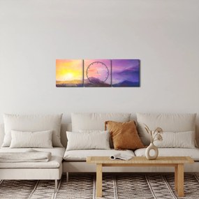 Obraz - O świcie (z zegarem) (90x30 cm)