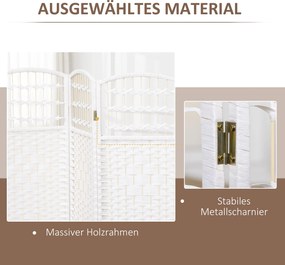 HOMCOM Parawan 4-częściowy 160 x 170 cm składany, przegroda z falistego włókna, przegroda do salonu | Aosom PL