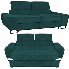 Sofa kanapa Savio salon Family meble zielony sztruks reg zagłówek - DOSTĘPNA OD RĘKI